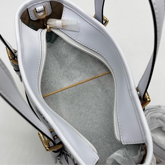 Michael Kors Jet Set Travel Extra-Small Top Zip Tote Bag Rainbow Optic White - Picture 7 of 11